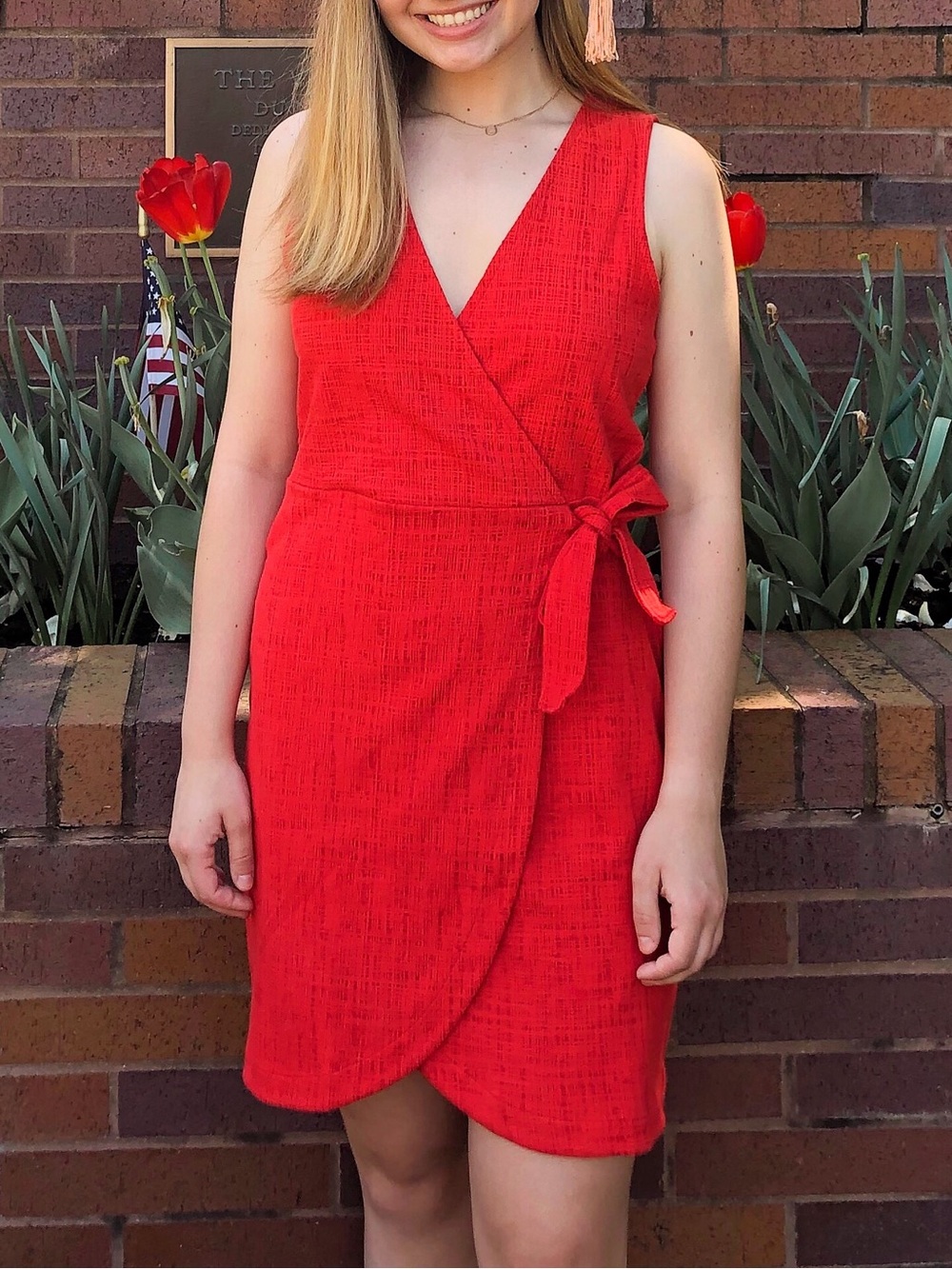 Madewell Red Wrap Mini Dress